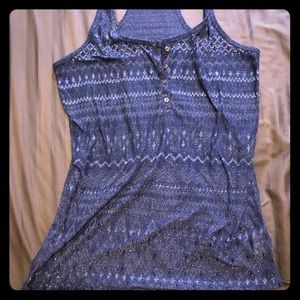 Sheer blue sparkly tank